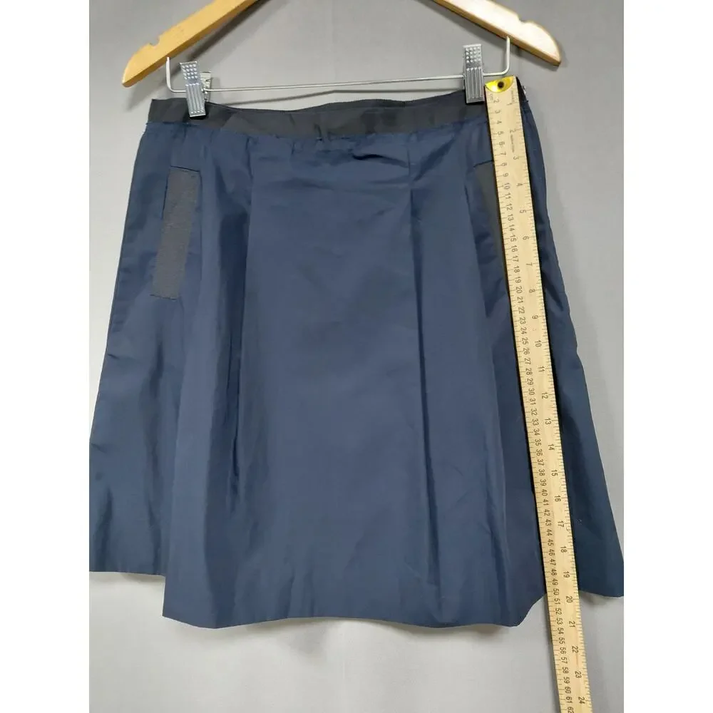 J.Crew Blue Pleated Pockets Drawstring A-Line Skirt See Measurements